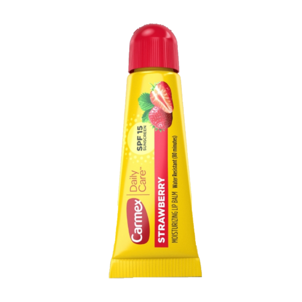 Бальзам для губ у тюбику полуниця Carmex Moisturizing Lip Balm Strawberry SPF 15 10 g