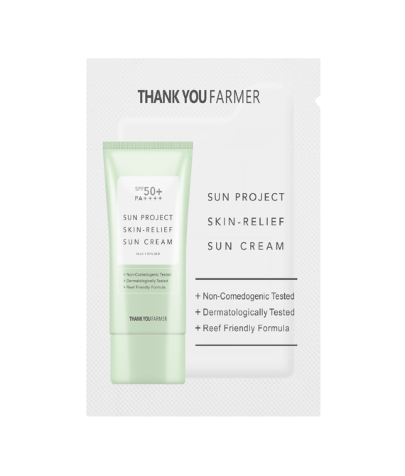 Тестер Заспокійливий сонцезахисний крем THANK YOU FARMER Sun Project Skin Relief Sun Cream 1 ml