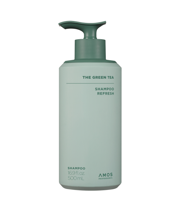 Освіжальний шампунь для тонкого волосся AMOS Professional The Green Tea Shampoo Refresh, 500 ml