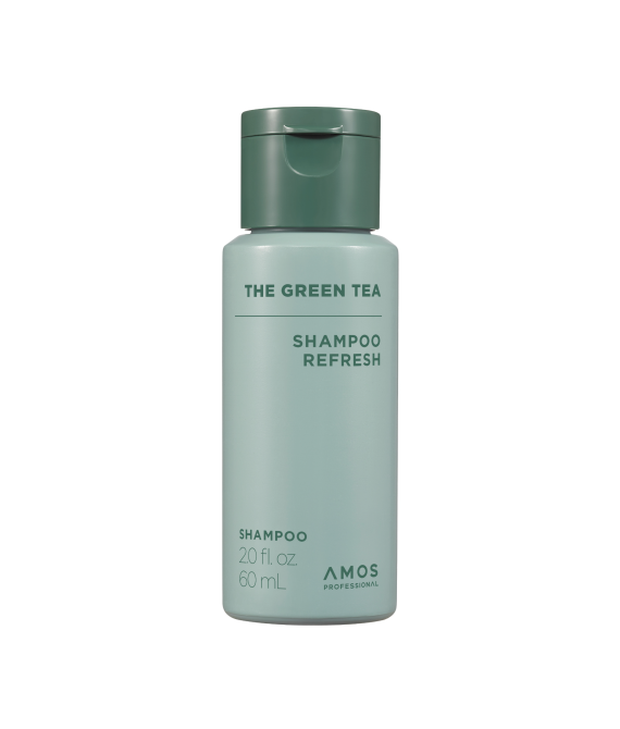 Мініатюра освіжального шампуню для тонкого волосся AMOS Professional The Green Tea Shampoo Refresh, 60 ml