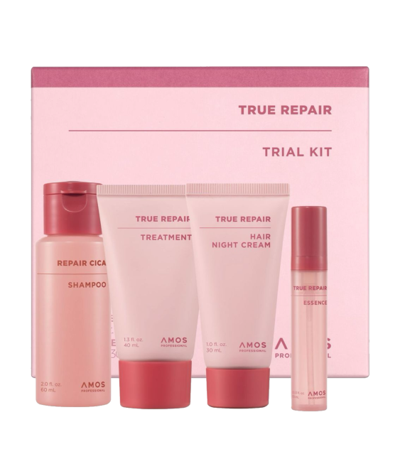 Набір мініатюр продуктів для сухого та пошкодженого волосся AMOS Professional True Repair Trial Kit