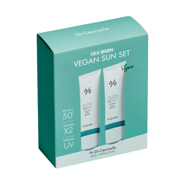 Набір сонцезахисних веганських кремів з центелою Dr.Ceuracle Cica Regen Vegun Sun Set 50 ml + 50 ml