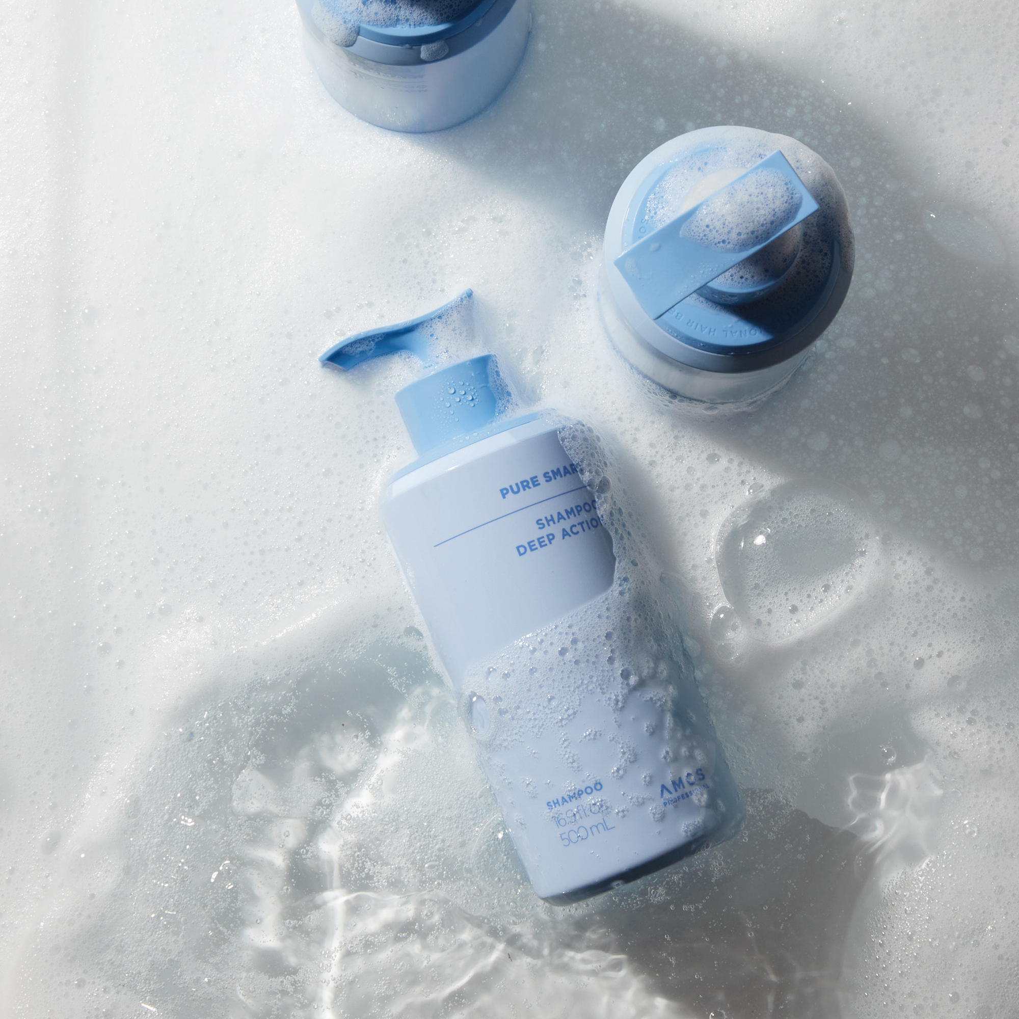 Мініатюра шампуню проти лупи інтенсивної дії AMOS Professional Pure Smart Shampoo Deep Action, 60 ml - Зображення 2