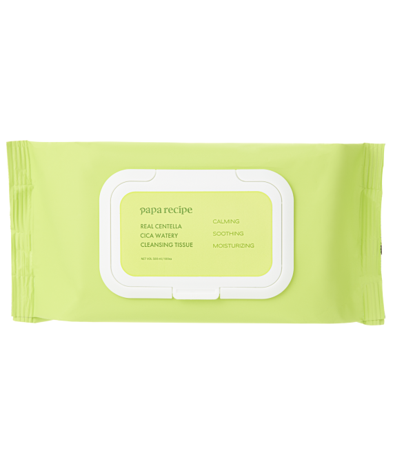 Очищальні серветки з екстрактом центелли Papa Recipe Real Centella Cica Watery Cleansing Tissue, 100 pcs