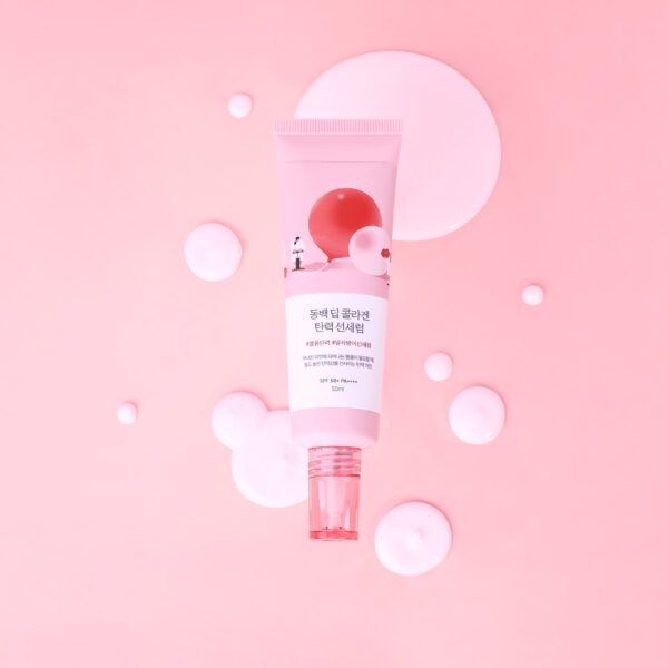 Сонцезахисна сироватка з колагеном ROUND LAB Camellia Deep Collagen Firming Sun Serum, 50 ml - Зображення 2