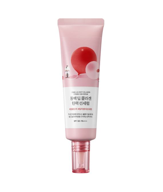 Сонцезахисна сироватка з колагеном ROUND LAB Camellia Deep Collagen Firming Sun Serum, 50 ml