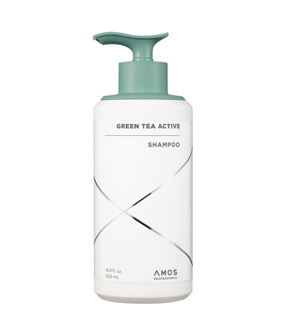 Шампунь проти випадіння волосся AMOS Professional Green Tea Active Shampoo, 500 ml