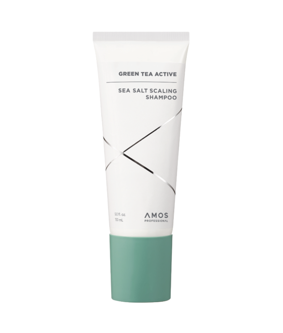 Шампунь-скраб для шкіри голови AMOS Professional Green Tea Active Sea Salt Scaling Shampoo, 150 ml