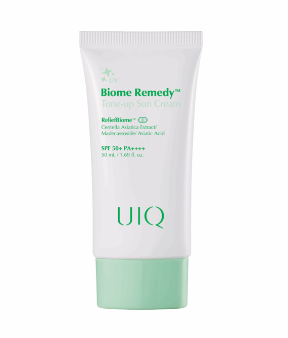 Сонцезахисний крем з зеленим тоном UIQ Biome Remedy™ Tone-up Sun Cream Green, 50 ml