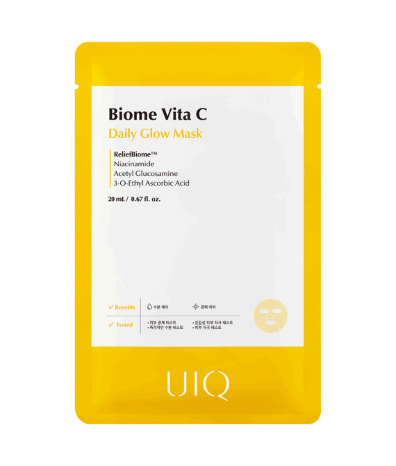 Освітлювальна тканинна маска з вітаміном C UIQ Biome Vita C Daily Glow Mask, 20 ml