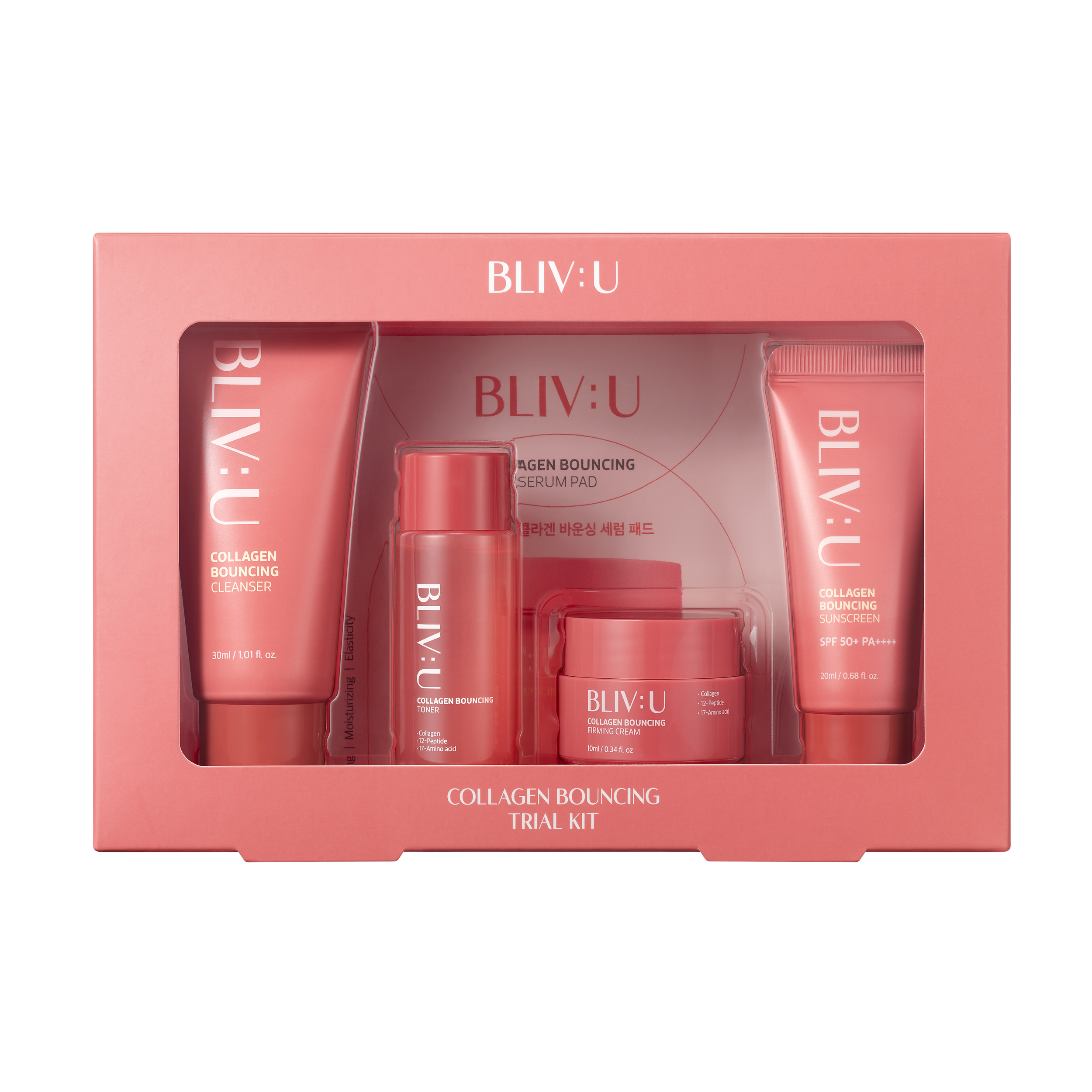トライアルセット・サンプル Be bounce more bound essence SPF50 Набір мініатюр BLIV:U Collagen Bouncing Trial Kit — Купити в